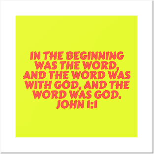 Bible Verse John 1:1 Posters and Art